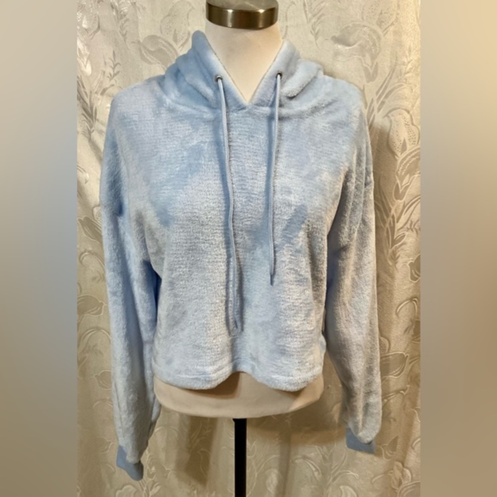 Miss Posh Light Blue Cropped Hoodie